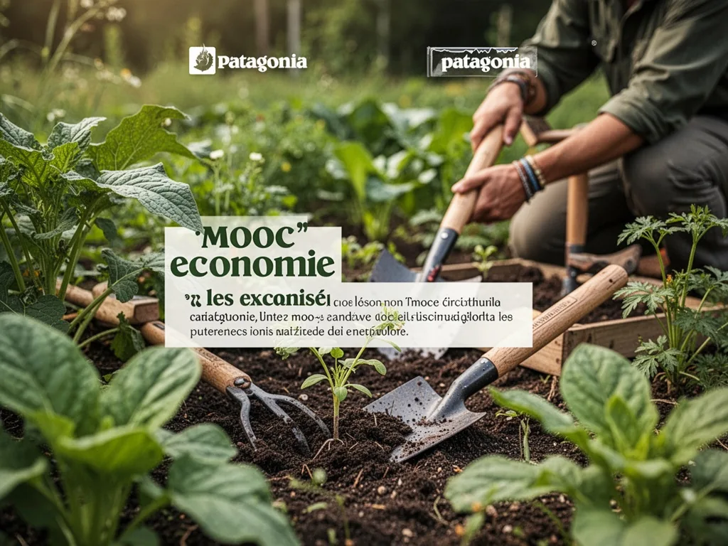 Interface d'une plateforme de MOOC affichant un cours sur l'économie circulaire, avec des modules sur l'écoconception, le recyclage et l'économie de fonctionnalité